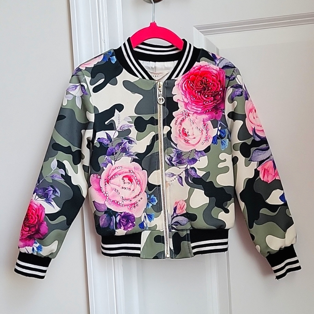 Hannah Banana Girls' Bomber Jacket - Size 4T